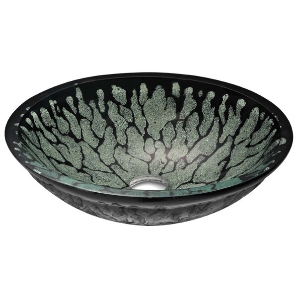 Anzzi Bravo Deco-Glass Vessel Sink in Lustrous Black LS-AZ043